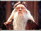 Richard Harris as Professor Dumbledore. Michael Gambon took over the role after Harris' death.