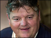Actor Robbie Coltraine plays Hagrid, the gentle giant.