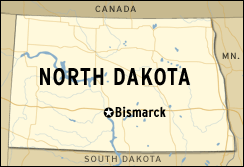 map of North Dakota