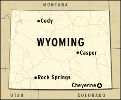 map of Wyoming