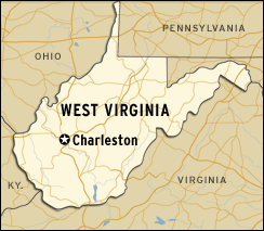 map of West Virginia
