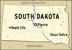 map of South Dakota