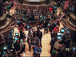 Traders on the floor of the New York Stock Exchange