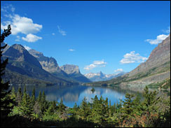 Wild Goose Island sits in St. Mary Lake in Glacier National Parkin Montana.