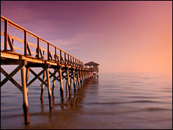 Pier along the Gulf of Mexico