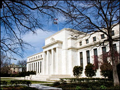 The Federal Reserve Building in Washington, D.C. The Fed is the central bank of the United States and sets monetary policy. 