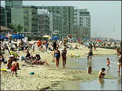 People on beach, Rehoboth Beach, Delaware