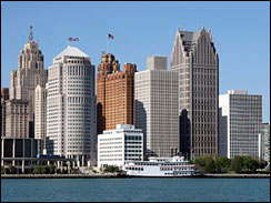 Detroit Michigan skyline