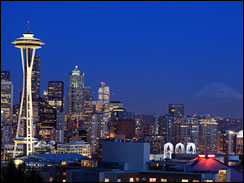 Seattle with Mount Rainier