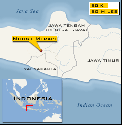 map of Mount Merapi